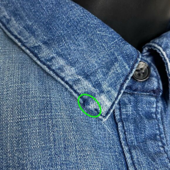 AG Adriano Goldschmied Denim Shirt Women S Blue Chambray Pockets Western Relaxed - Picture 9 of 12